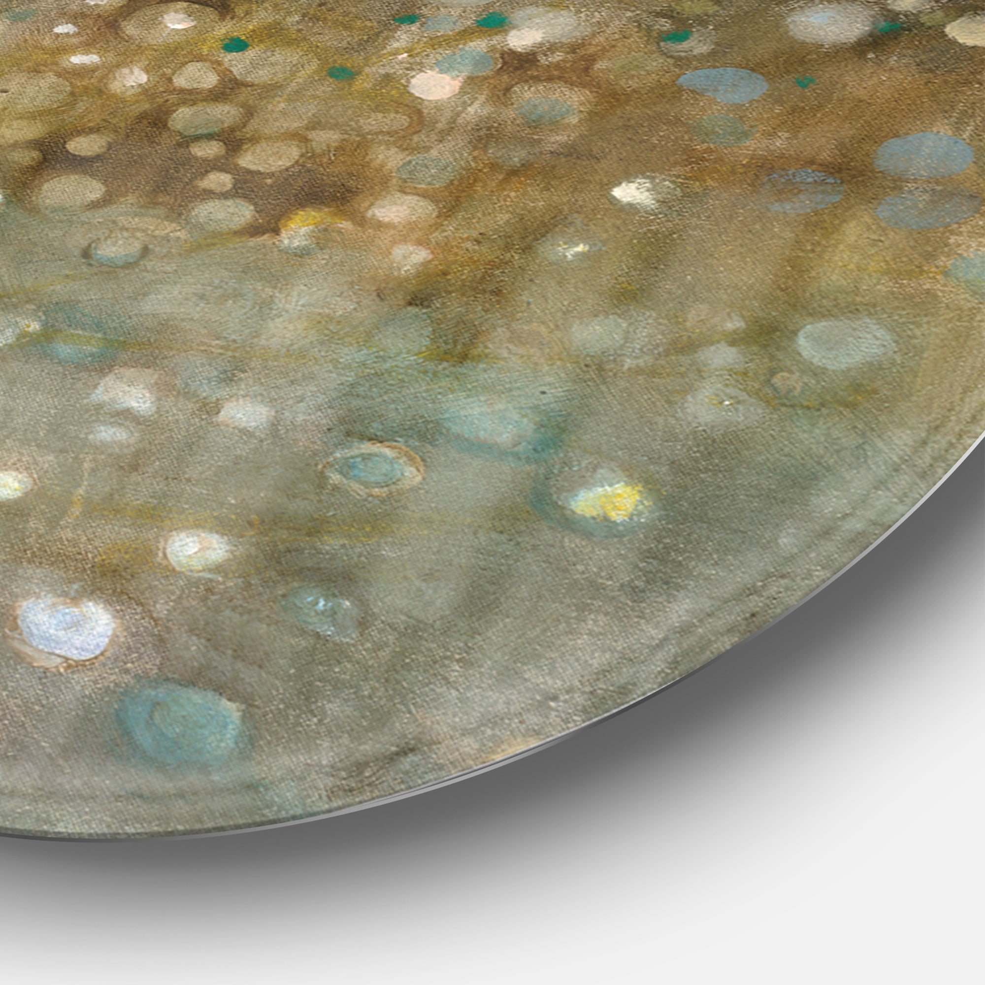 Designart 'Brown Rain' Geometric Metal Circle Wall Art