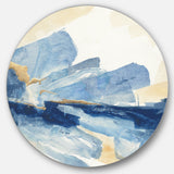 Designart 'Metallic Gold Indigo I' Glam Metal Circle Wall Art