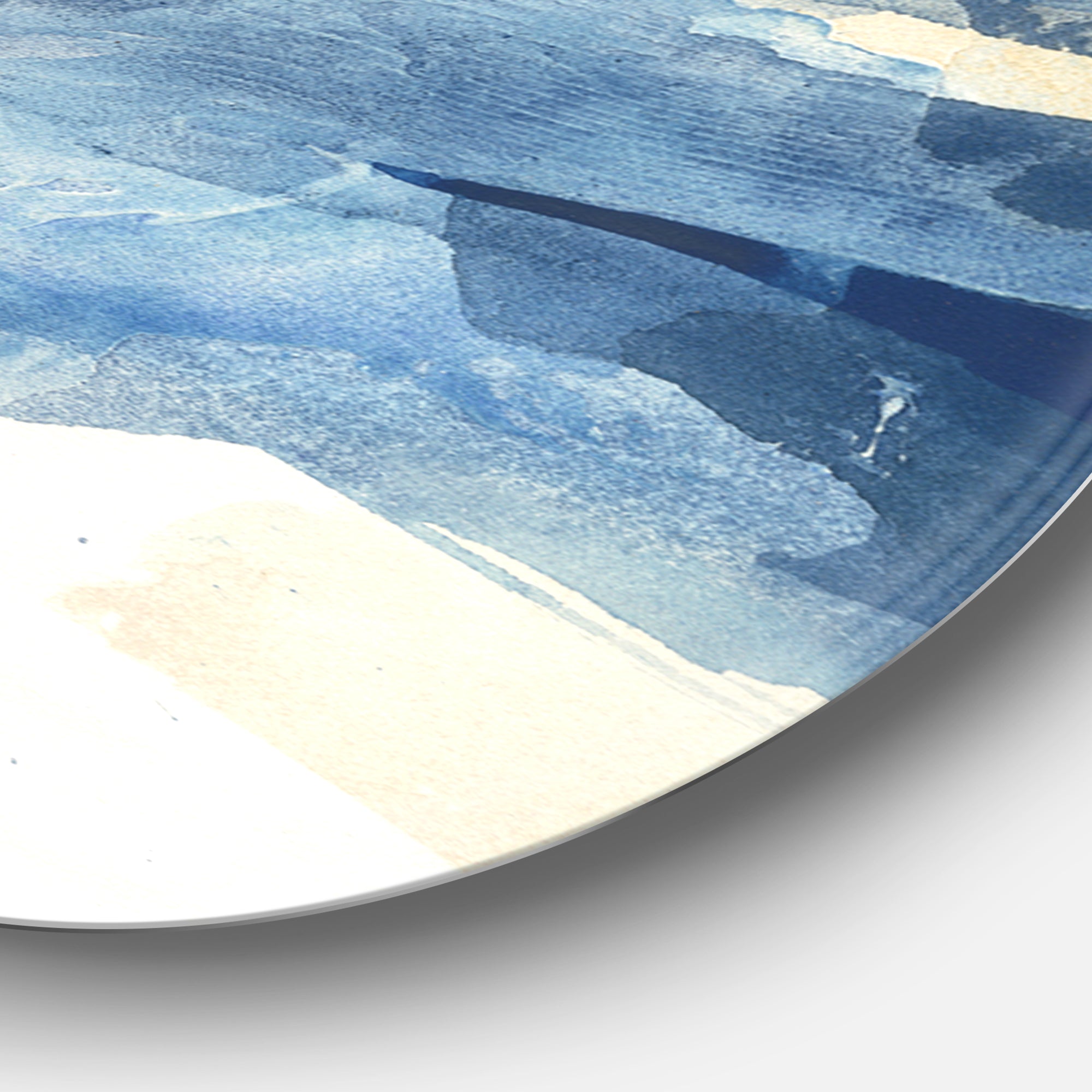 Designart 'Metallic Gold Indigo II' Glam Metal Circle Wall Art