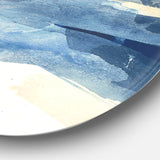 Designart 'Metallic Gold Indigo II' Glam Metal Circle Wall Art