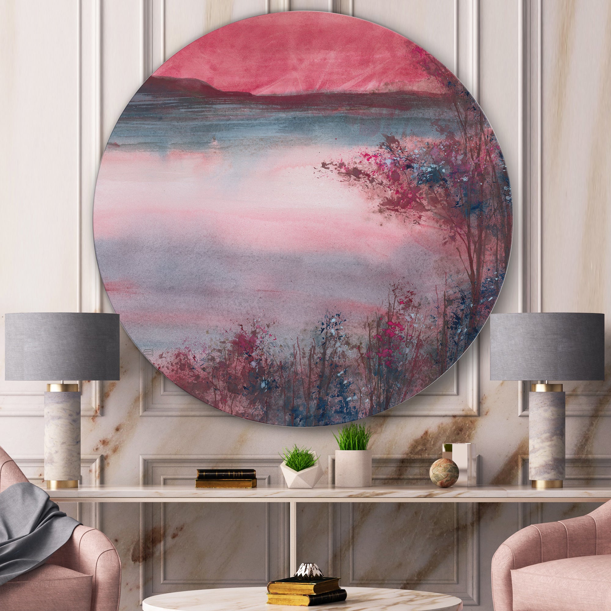 Designart 'Quiet Time' Shabby Chic Metal Circle Wall Art
