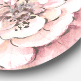 Designart 'Indigold Shabby Peonies Pink' Shabby Chic Metal Circle Wall Art
