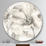 Designart 'Indigold Grey Peonies IV' Geometric Metal Circle Wall Art