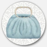 Designart 'Glam cosmetics Blue Bag' Glam Metal Circle Wall Art