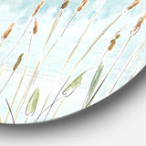 Designart 'Lake House Canoes I' Farmhouse Metal Circle Wall Art