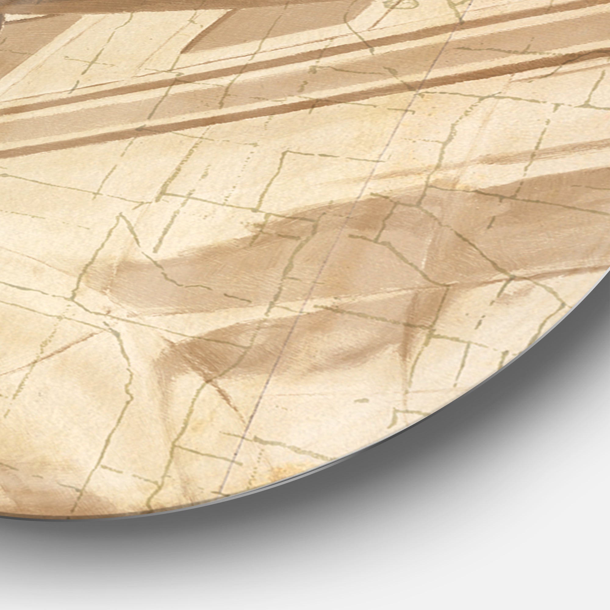 Designart 'Retro Airplanes Sepia' Traditional Metal Circle Wall Art