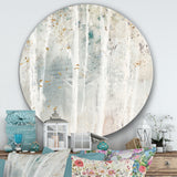 Designart 'A Woodland Walk into the Forest VI' Farmhouse Metal Circle Wall Art