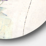 Designart 'Blossoms on Birch Cottage Bouquet IV' Farmhouse Metal Circle Wall Art