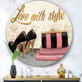 Designart 'Gold Fabulous Life Style II' Glam Metal Circle Wall Art