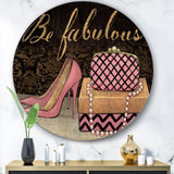 Designart 'Gold Fabulous Life Style III' Glam Metal Circle Wall Art