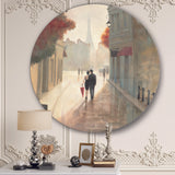 Designart 'Paris Romance Couples II' French Country Metal Circle Wall Art