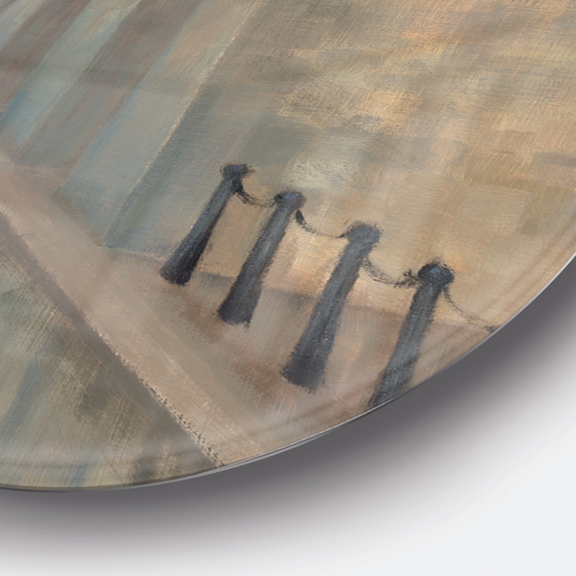 Designart 'Paris Romance Couples II' French Country Metal Circle Wall Art