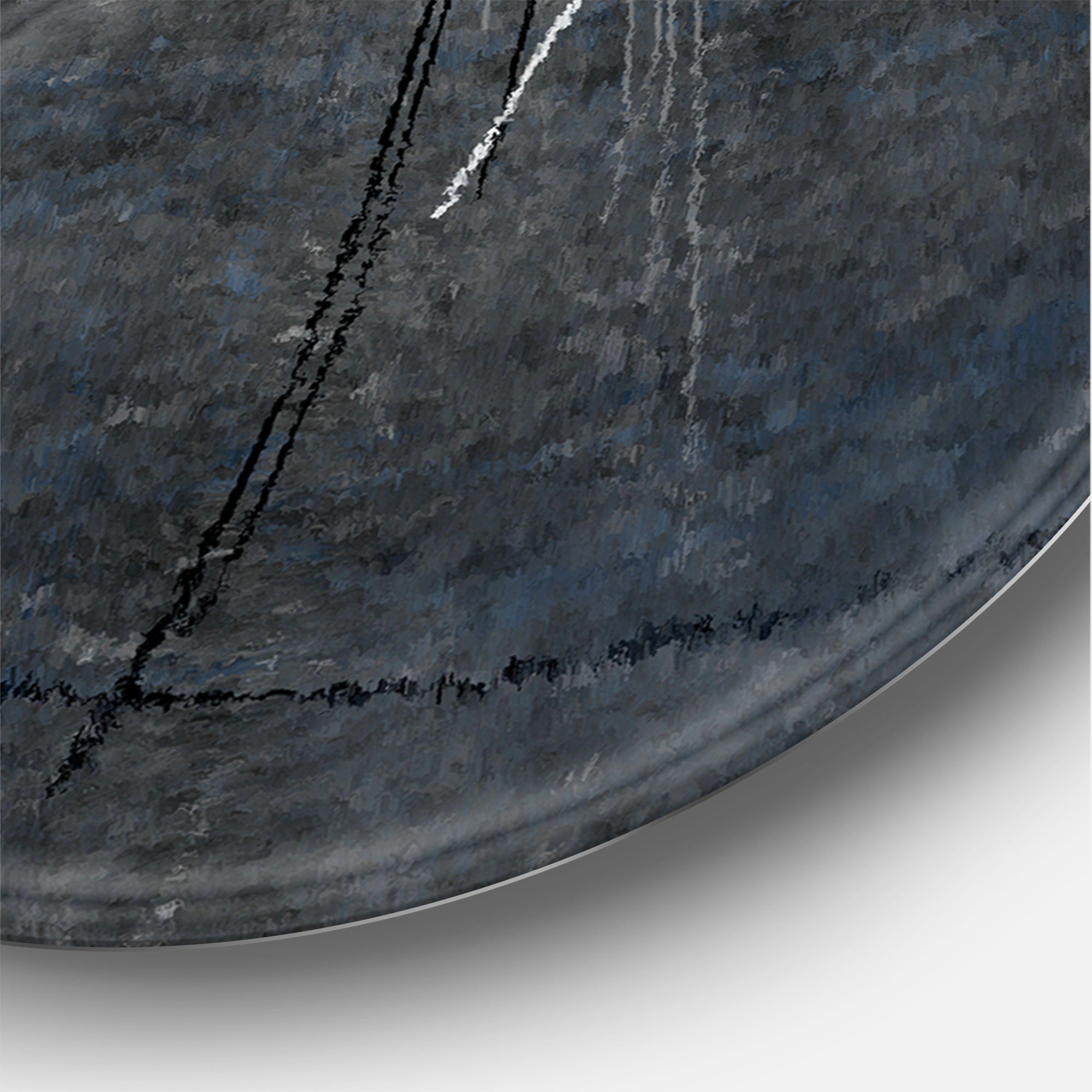 Designart 'Teal Meets Grey Abstract Art' Modern Metal Circle Wall Art