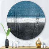 Designart 'Teal Meets Grey Abstract Art' Modern Metal Circle Wall Art