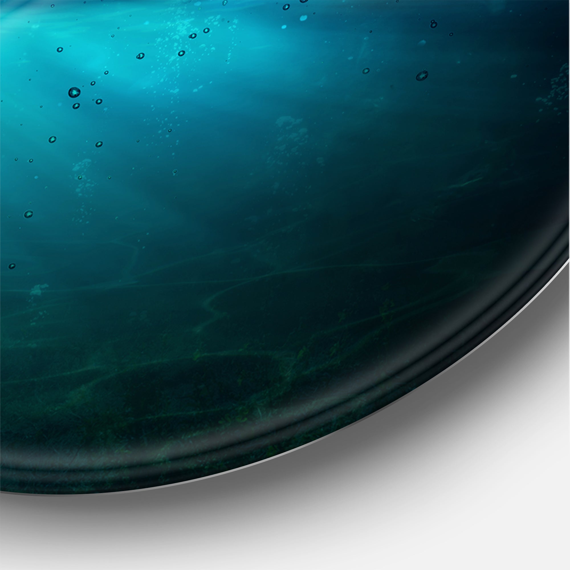 Designart 'Romantic Moon Over Deep Blue Sea II' Nautical & Coastal Metal Circle Wall Art