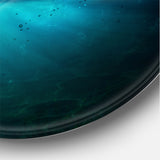 Designart 'Romantic Moon Over Deep Blue Sea II' Nautical & Coastal Metal Circle Wall Art