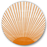 Designart 'Orange Sun Print III' Modern Metal Circle Wall Art