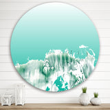 Designart 'Auquamarine Landscape' Traditional Metal Circle Wall Art