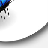 Designart 'Vibrant Blue Butterfly' Modern Metal Circle Wall Art