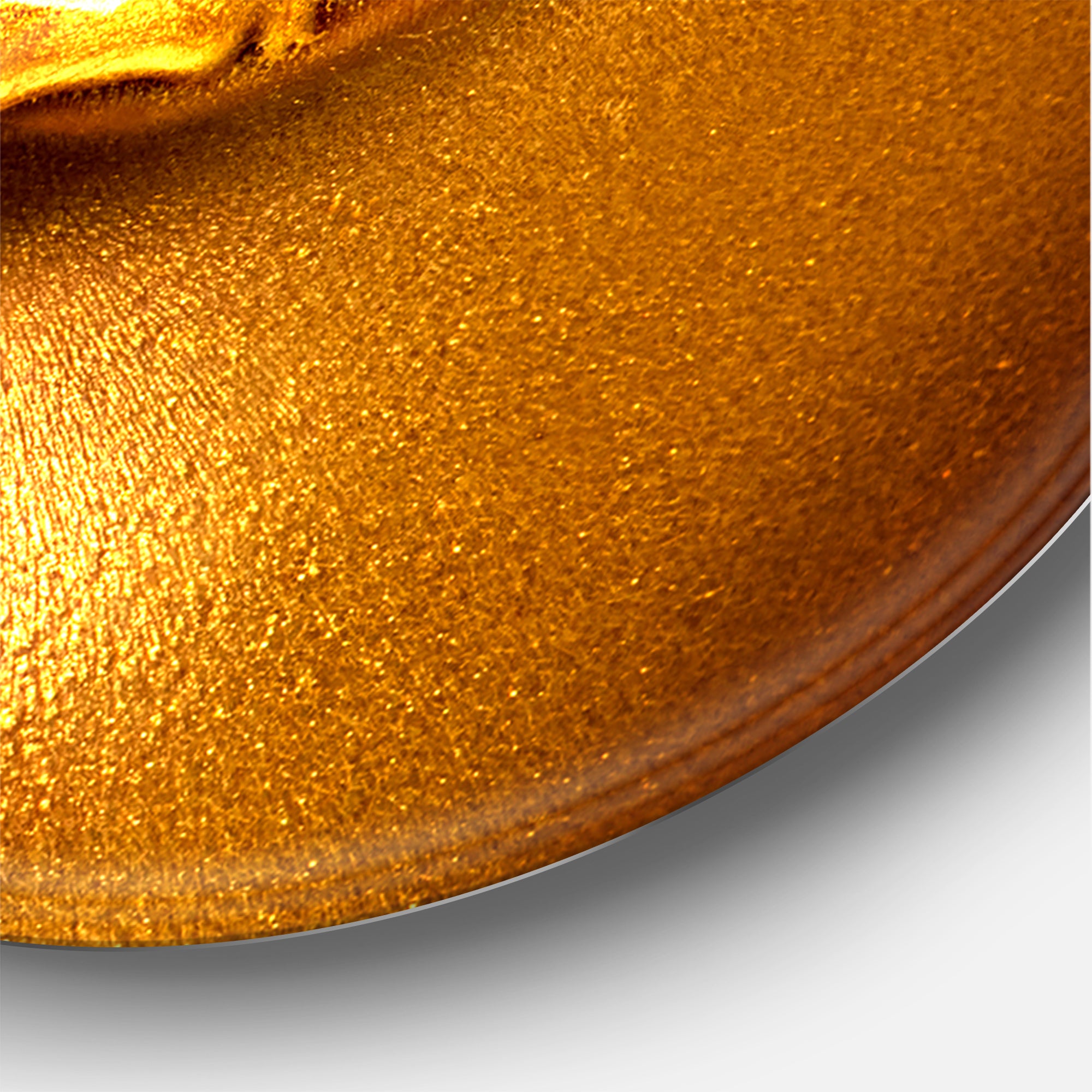 Designart 'Gold Paint Drips From Sexy Woman Lips' Modern Metal Circle Wall Art