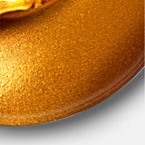 Designart 'Gold Paint Drips From Sexy Woman Lips' Modern Metal Circle Wall Art