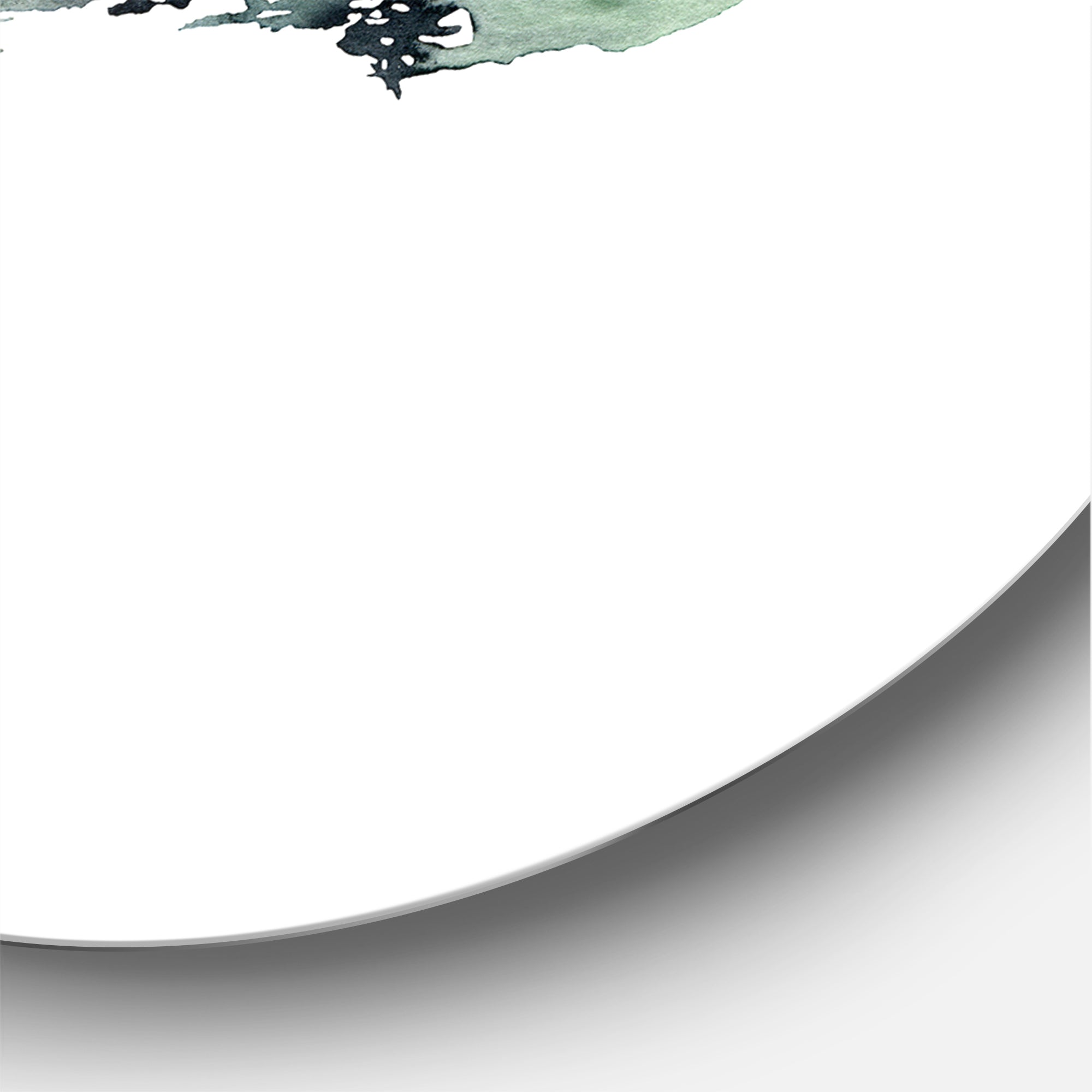 Designart 'Minimalistic Winter Mountains and Fir Forest I' Modern Metal Circle Wall Art