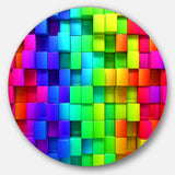 Rainbow of Colorful Boxes' Abstract Metal Artwork