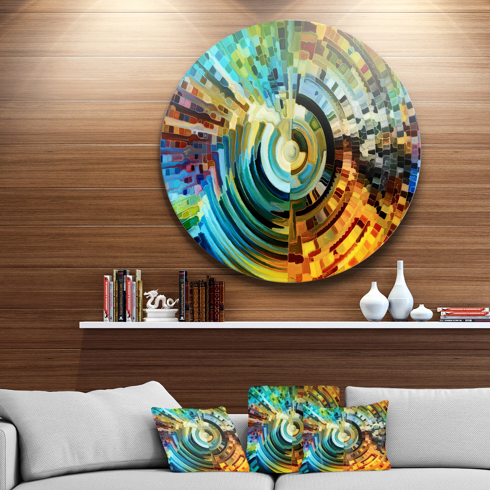 Paths of Stained Glass' Abstract Metal Artwork