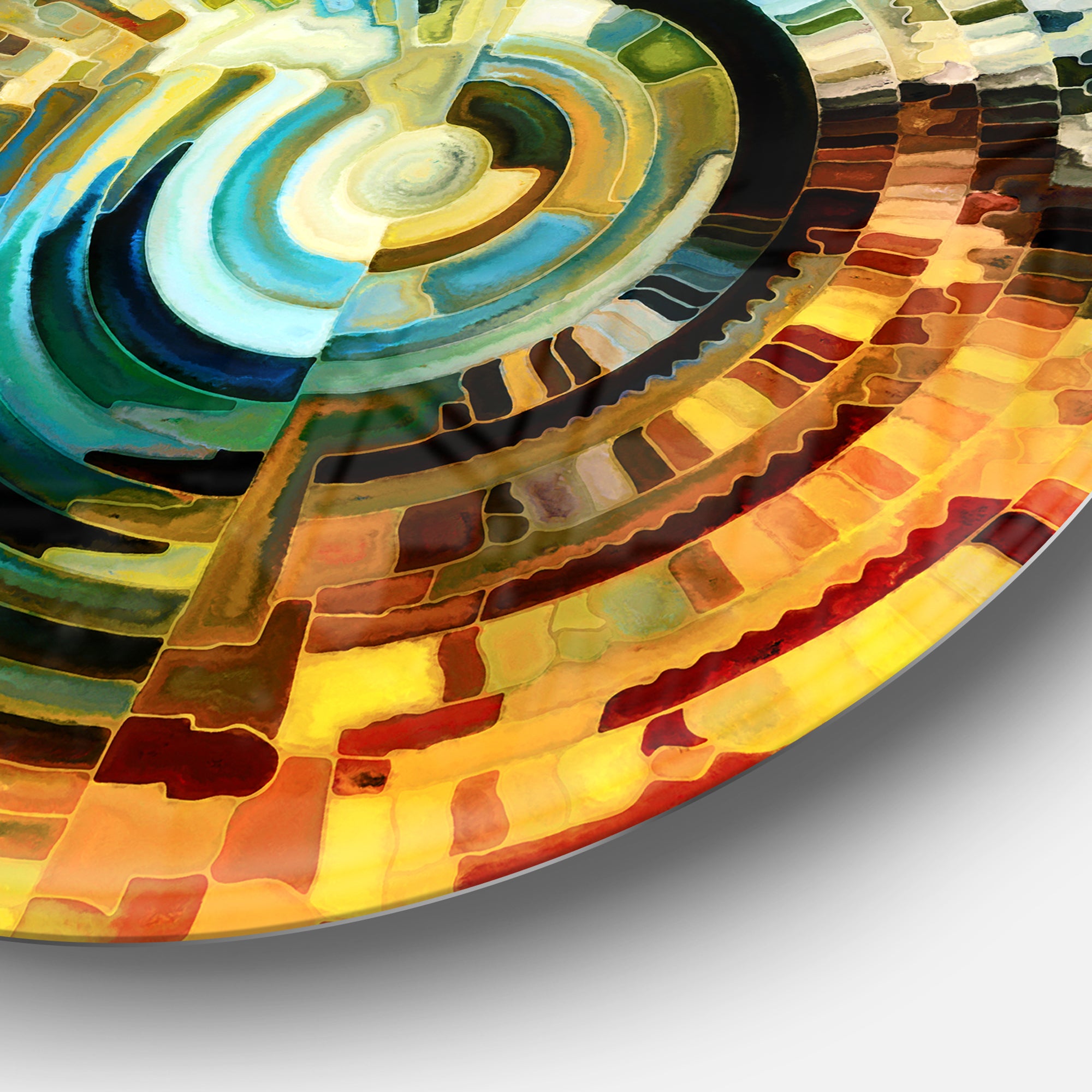 Paths of Stained Glass' Abstract Metal Artwork