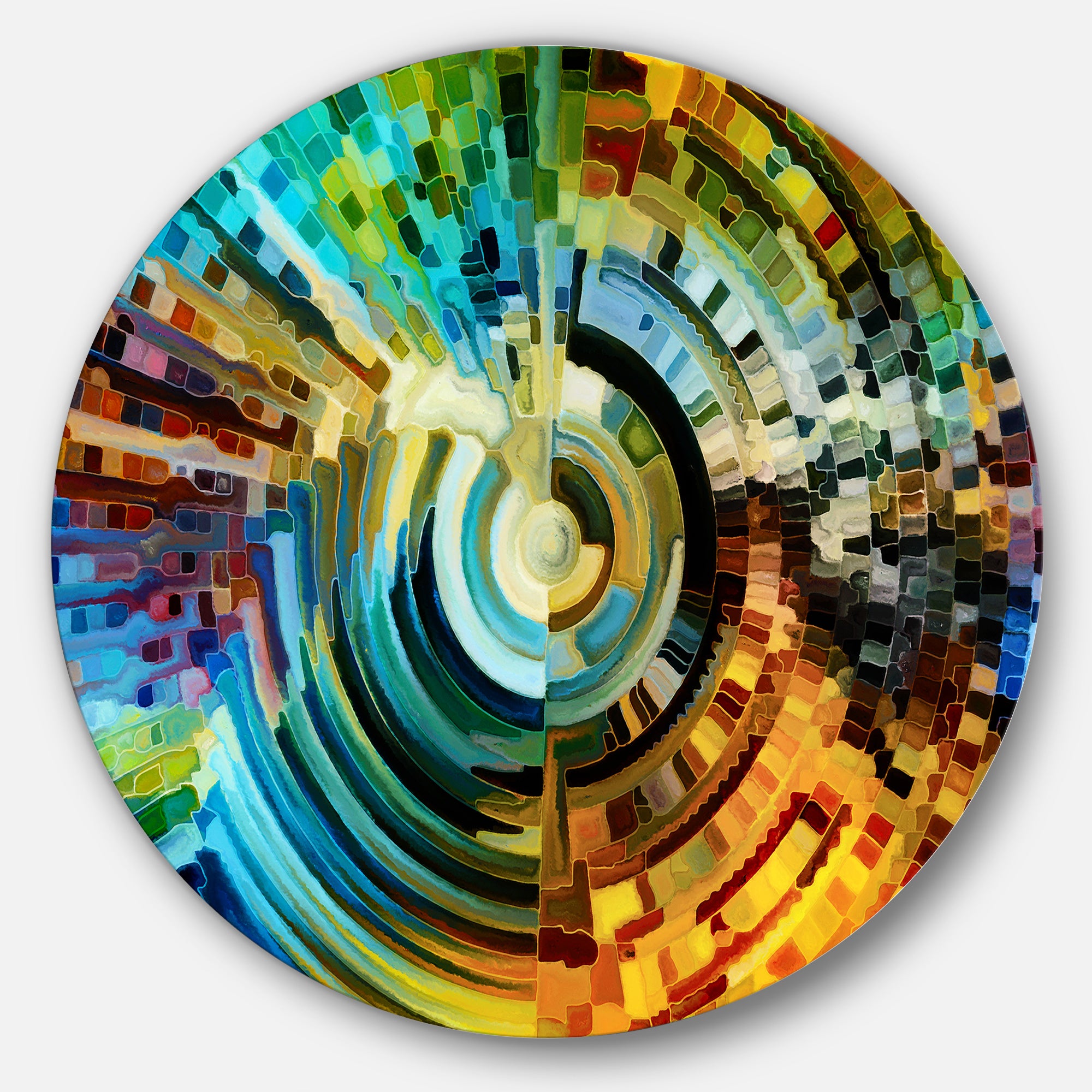 Paths of Stained Glass' Abstract Metal Artwork