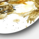 Lioness and Cub Illustration' Animal Metal Circle Wall Art