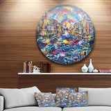 Surreal City at Night' Cityscape Large Metal Artwork