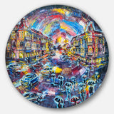 Surreal City at Night' Cityscape Large Metal Artwork