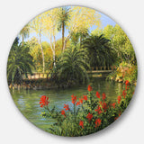 Garden of Eden' Landscape Metal Circle Wall Art