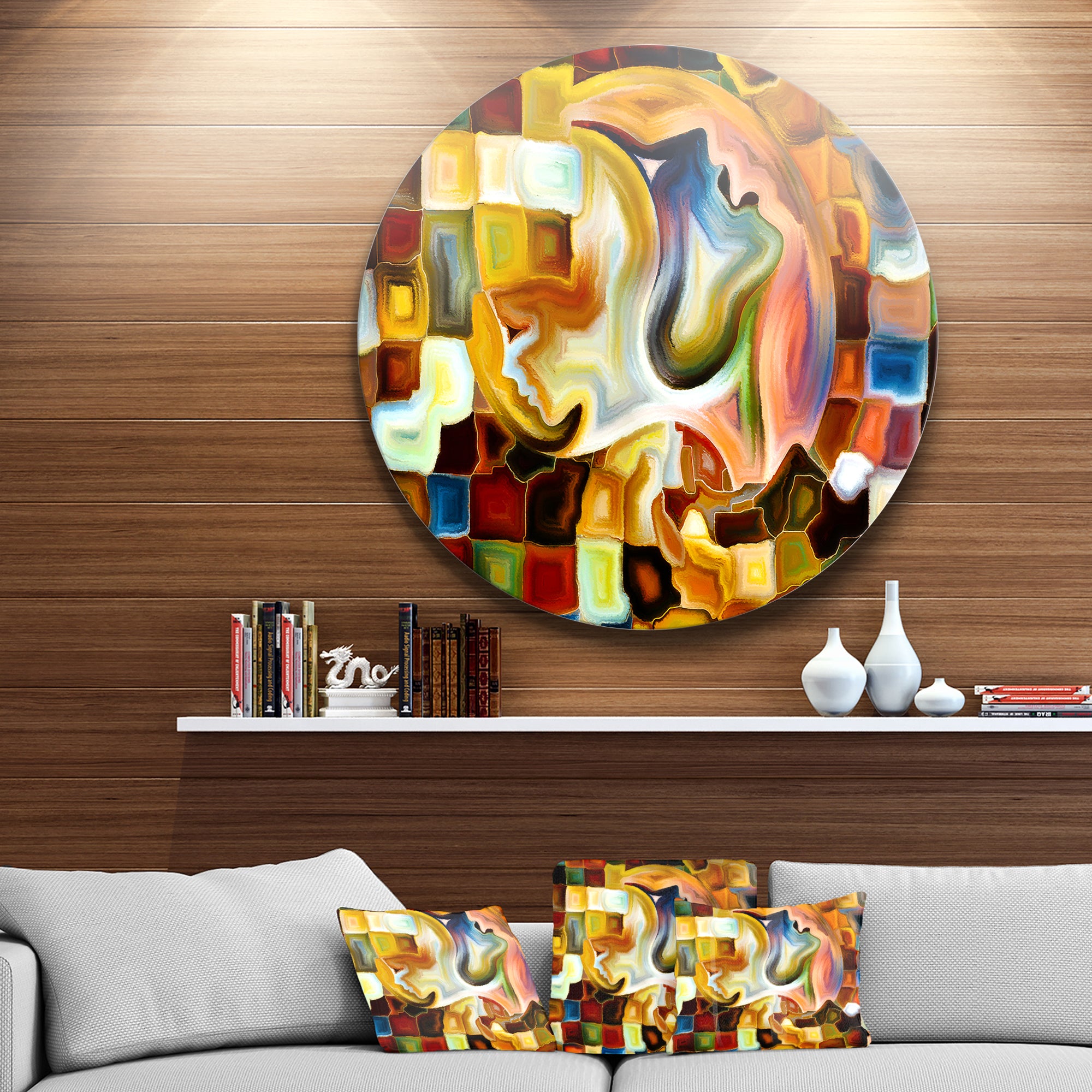 Way of Inner Paint' Abstract Metal Circle Wall Art