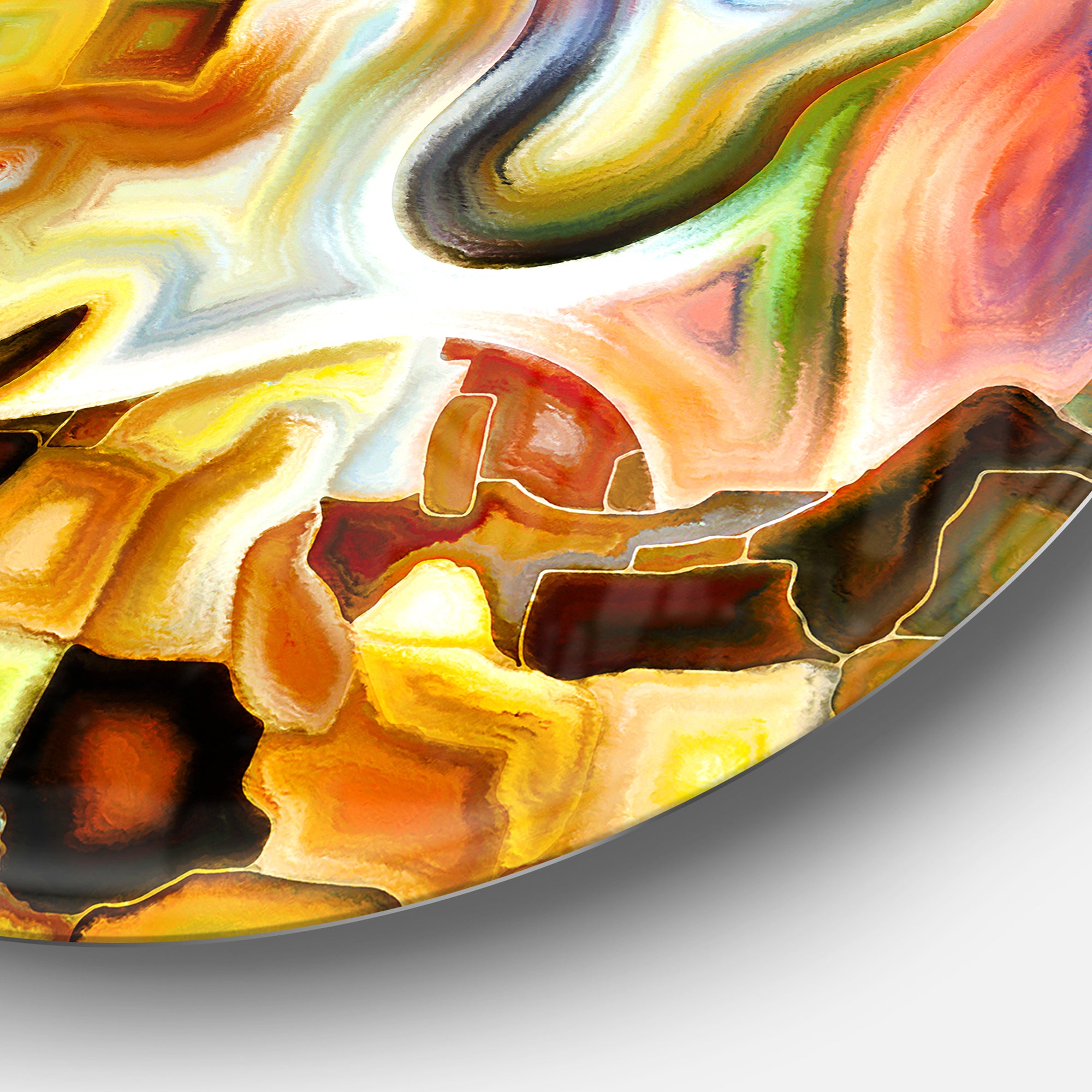Way of Inner Paint' Abstract Metal Circle Wall Art