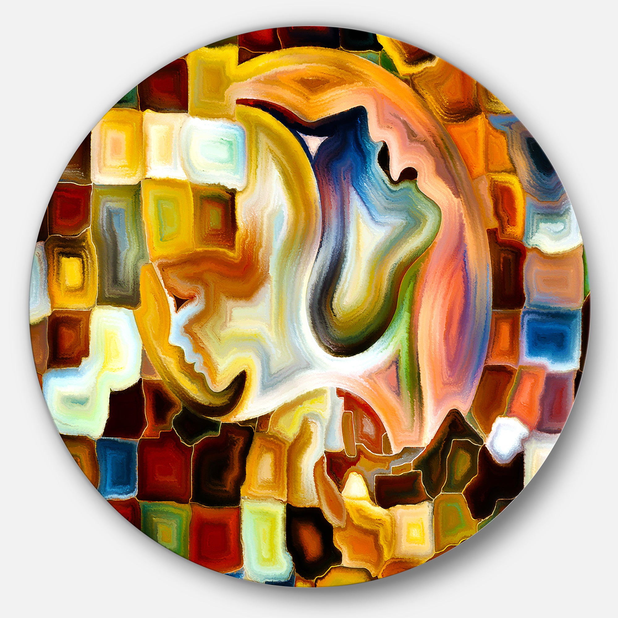 Way of Inner Paint' Abstract Metal Circle Wall Art