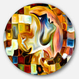Way of Inner Paint' Abstract Metal Circle Wall Art
