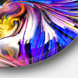 Imagination in Blue' Abstract Metal Circle Wall Art