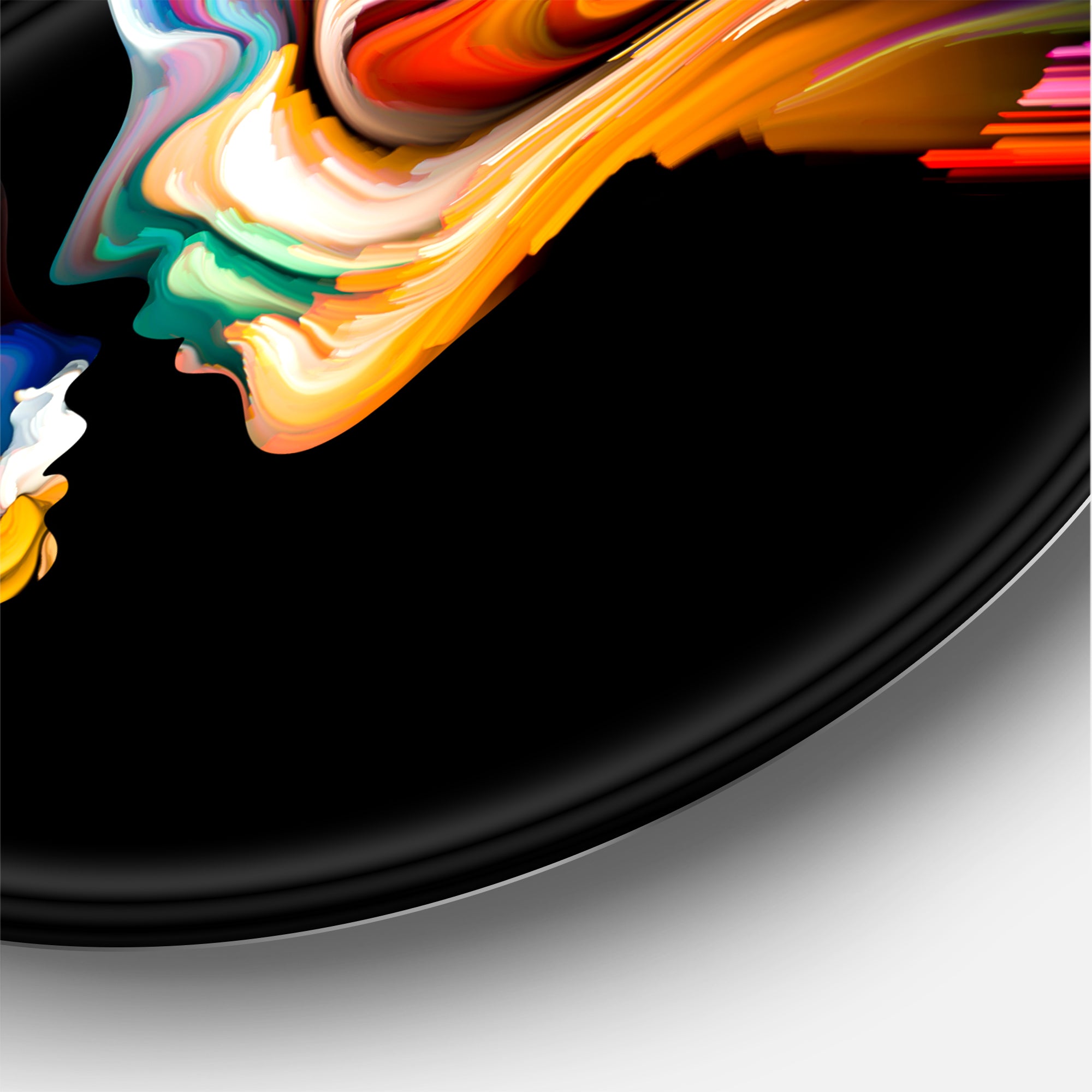 Kissing Minds Graphic Art' Abstract Circle Metal Wall Decor