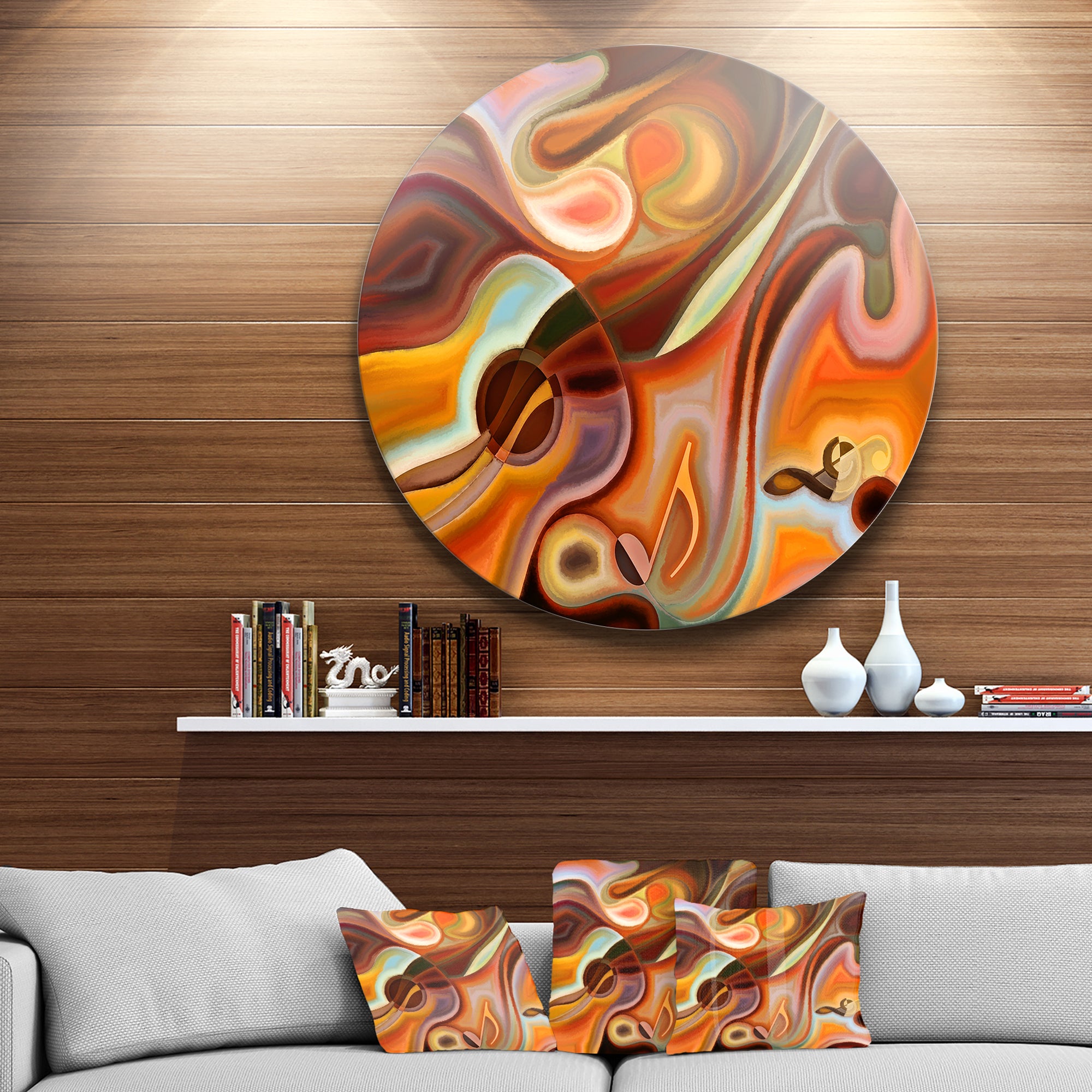 Music Dreams' Abstract Metal Circle Wall Art