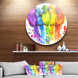 Colorful Parrots Illustration' Animal Metal Circle Wall Art