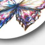 Isolated Butterfly' Animal Metal Circle Wall Art