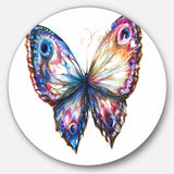 Isolated Butterfly' Animal Metal Circle Wall Art