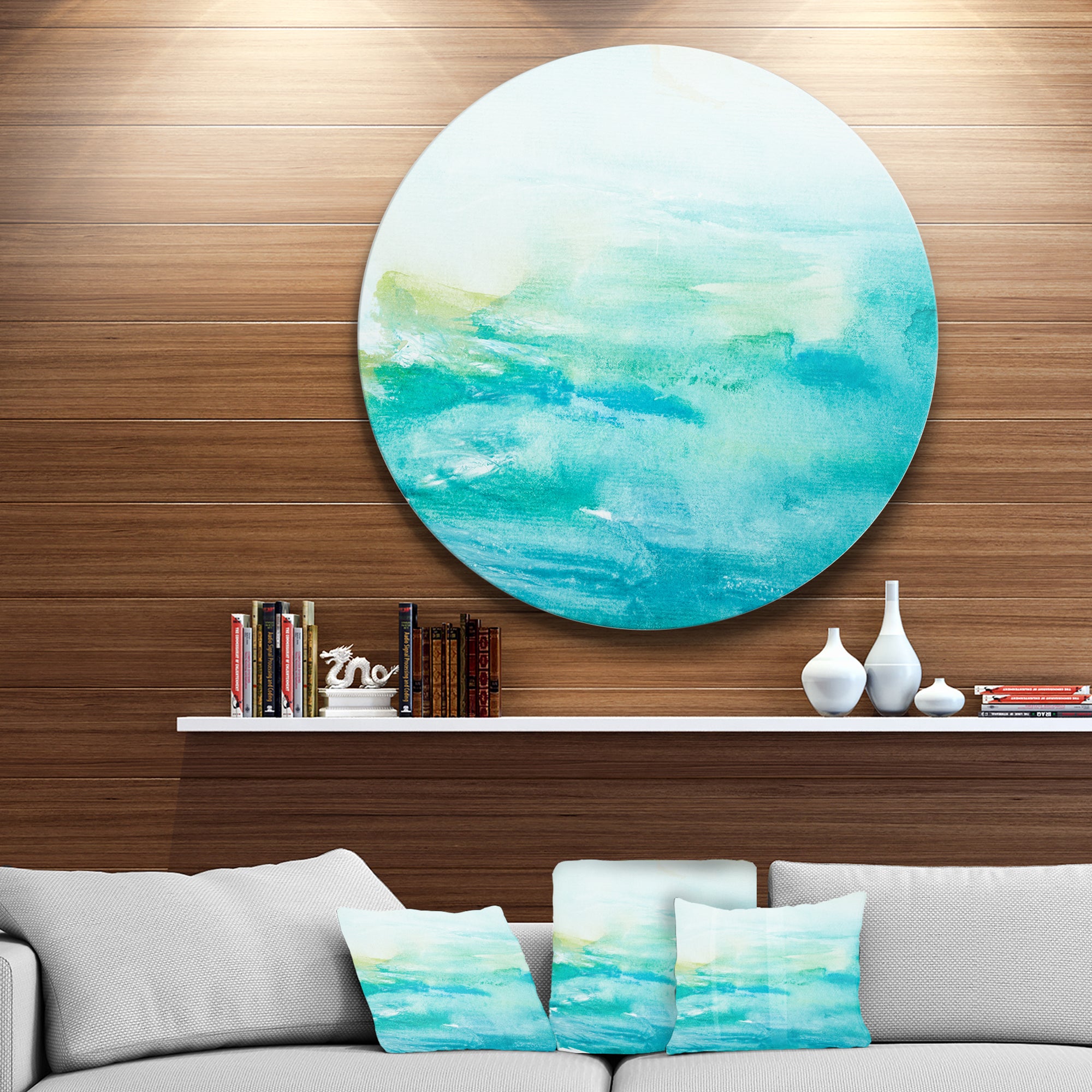 Abstract Sea Close up' Abstract Circle Metal Wall Art