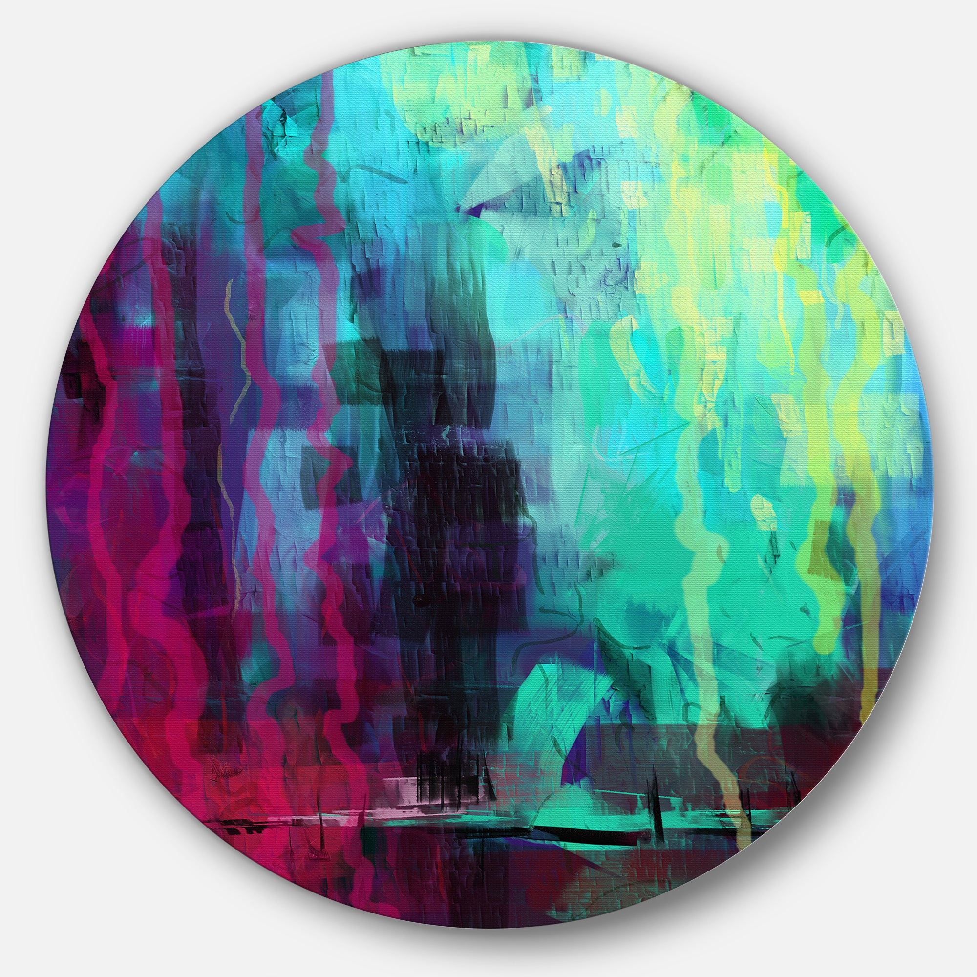 Abstract Digital Painting' Abstract Circle Metal Wall Art