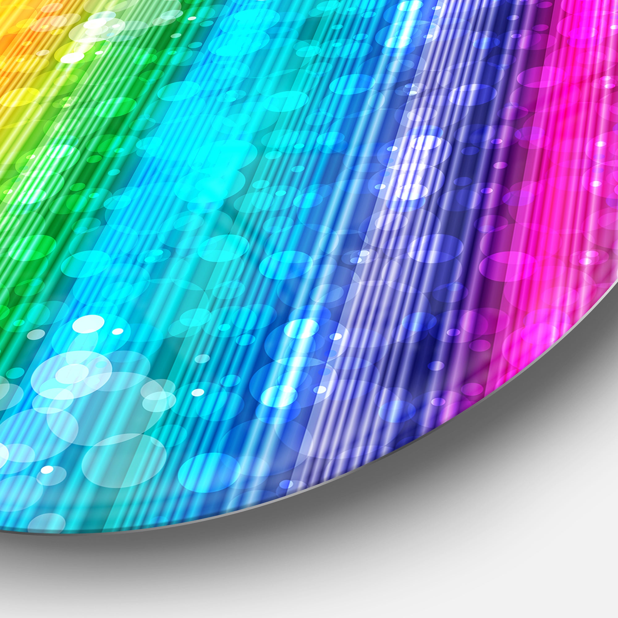 Rainbow Effects Illustration' Abstract Circle Metal Wall Art