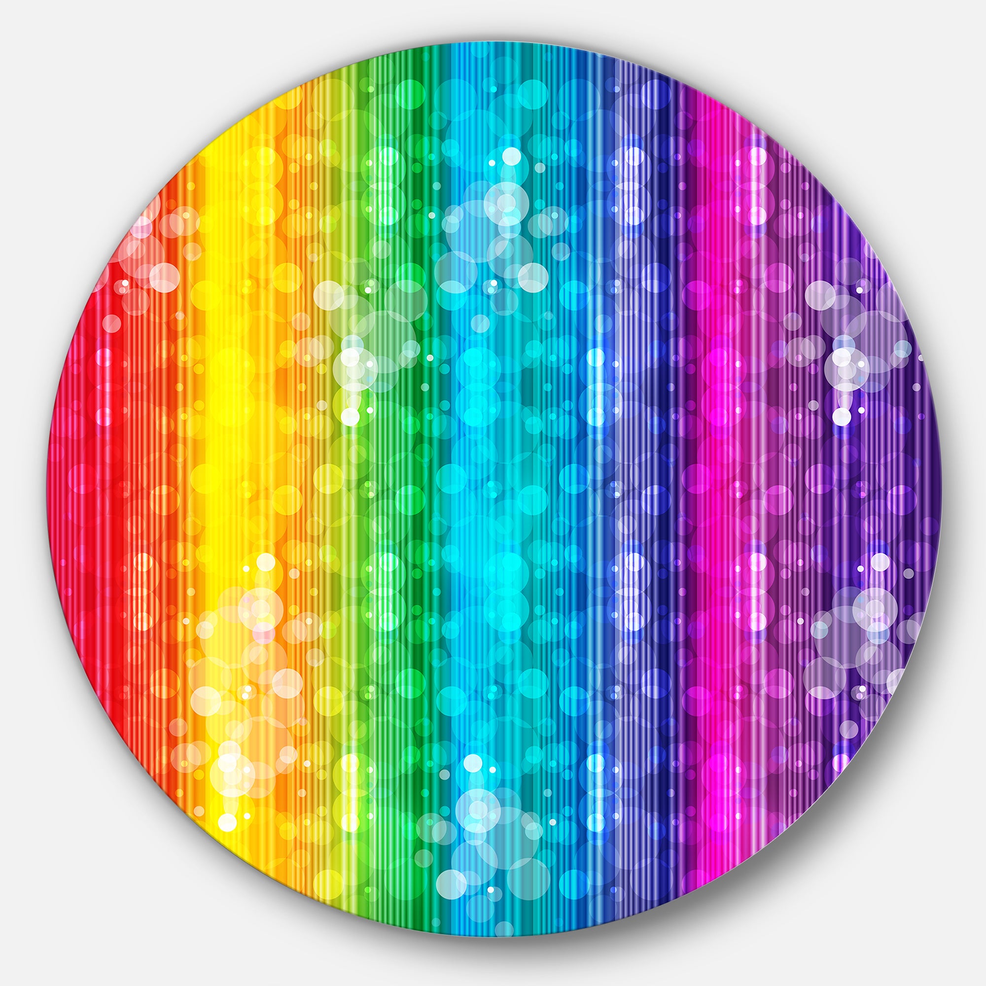 Rainbow Effects Illustration' Abstract Circle Metal Wall Art