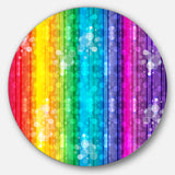 Rainbow Effects Illustration' Abstract Circle Metal Wall Art