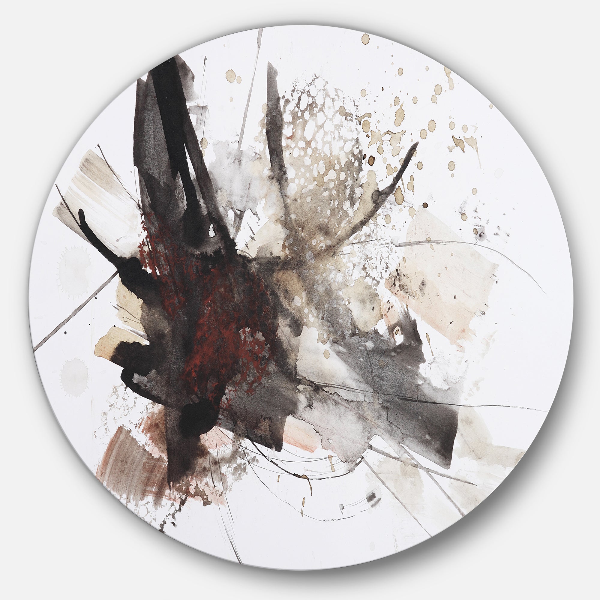Artistic Splash' Landscape Circle Metal Wall Art
